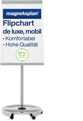 Produktbild von Magnetoplan Flipchart de luxe, mobil - Höhenverstellbar - Magnethaftend - 68x160,5cm - Weiß
