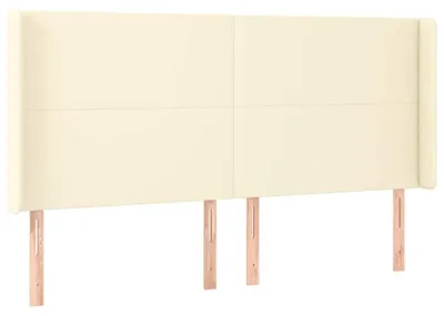 Obrázek produktu pro vidaXL Čelo postele s ušima krémové 203x16x118/128 cm Imitace kůže