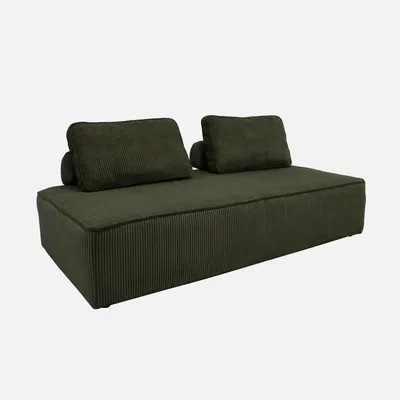 Produktbild von sweeek - 2-Sitzer Sessel für ein modulares Sofa - Cordbezug - Dunkelgrün