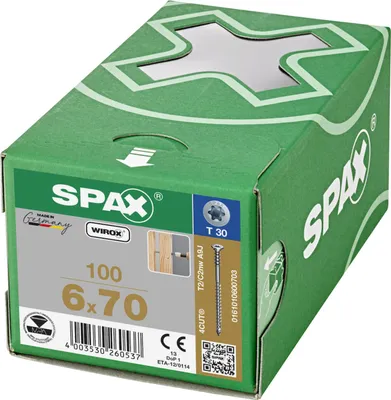 Immagine prodotto di SPAX vite di regolazione Flako 6 x 70 T-STAR+ T30 4CUT punta Wirox 100 pz