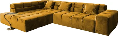 Produktbild von KAWOLA Sofa NEVADA Ecksofa Velvet curry Recamiere links