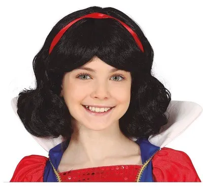 Immagine prodotto di Costume da Regina delle Fiabe Nero Rosso Fascia Corta Parrucca Carnevale Adulti, Colore: Nero