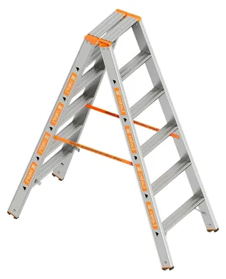 Produktbild von Layher Stehleiter 6 Stufen 150 cm 150 kg Aluminium