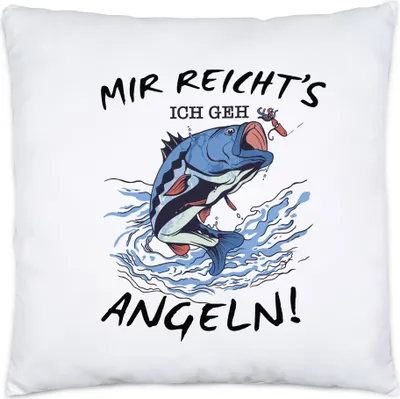 Produktbild von Mir Reichts Ich Geh Angeln Kissen Inkl Füllung Angler Angeln Fische Angelzubehör Geschenkidee