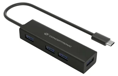 Produktbild von Conceptronic HUBBIES USB-C-zu-4-Port-USB-3.0-Hub