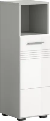 Produktbild von Hochschrank >Copa< in Hellgrau / Weiß Hochglanz - 30x95x30cm (BxHxT)