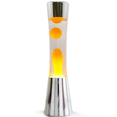 Obrázok produktu pre i-Total lávová lampa - lávová lampa - náladová lampa - 40 x 11 cm - sklo/hliník - 30 W - biela so žltou lávou - strieborná - XL1771