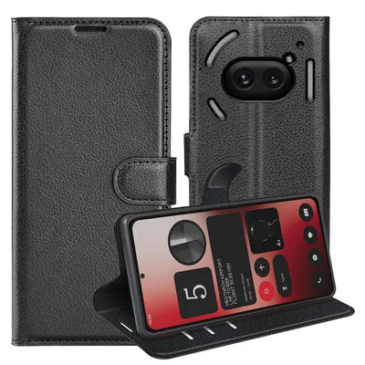 Image de Étui pour smartphone Nothing Phone 2a / Plus, noir, en simili cuir, type livre