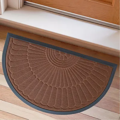 Productafbeelding van Halfronde, antislip voetmat, bruin, 45 x 75 cm