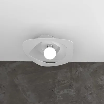Immagine prodotto di Plafoniera Moderna Warped Metallo Bianco 1 Luce E27 D.50Cm