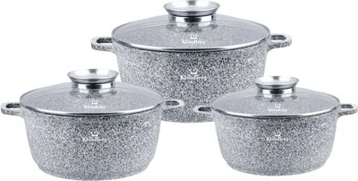 Produktbild von KlönBerg 6-tlg antihaftbeschichtetes Kochtopfset mit Deckel 1.7/3.1/5.2L KB3959