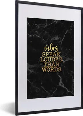 Produktbild von MuchoWow® Gerahmtes Poster Zitate - Sprichwörter - Gold - Marmor 40x60 cm - Poster mit Schwarzem Bilderrahmen Wandposter Rahmen Foto Bilder - Poster in Rahmen