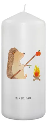Produktbild von Mr. & Mrs. Panda Kerze Igel Grillen 19 x 8 cm - Weiß - Geschenk, Sinn Des Lebens, Bedruckte, Stumpenkerze, Lustige Sprüche, Spruch, Erinnerungslicht, Motivation, Ziele