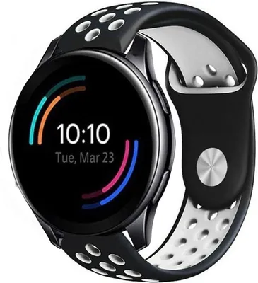 Produktbild von Strap-it OnePlus Watch Sportarmband (Schwarz/Weiß)