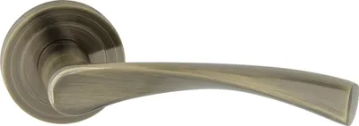 Produktbild von DOMINO Türgriff Drückergarnitur | Türklinke für Zimmertür, Bürotür, Kellertür & Innentür | Türbeschläge aus Aluminium | Bronze Türdrückergarnitur| ROMANA-R M3