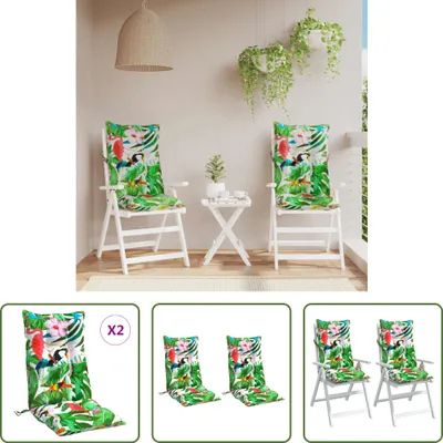 Produktbild von The Living Store Hochlehner-Auflagen 2 Stk. Mehrfarbig Oxford-Gewebe