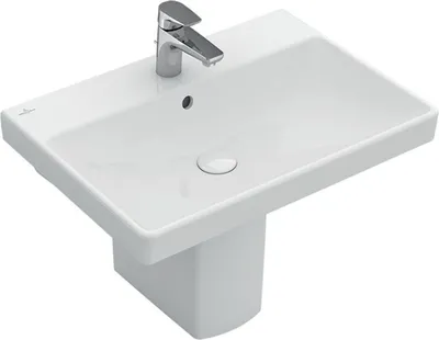 Obrázok produktu pre Umývadlo AVENTO 600 x 470 mm, s prepadom biele Alpin CeramicPlus biela