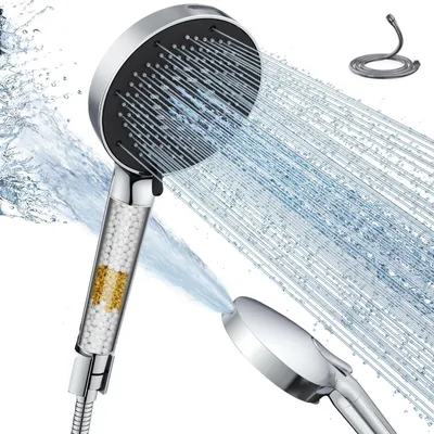 Image de Douchette avec filtre et flexible - 9 fonctions pour les eaux dures