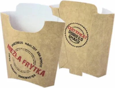 Produktbild von Pappschachtel für Pommes 200 g „Niezła Frytka“ 500 Stk.