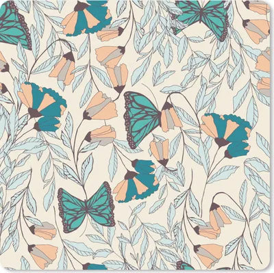 Produktbild von MuchoWow® Mauspad Mousepad Mädchen - Schmetterling - Blumen - Muster - Mädchen - Kinder - Kind 30x30 cm - Mousepads - Maus Mat - Pad - Mausunterlage - Gaming