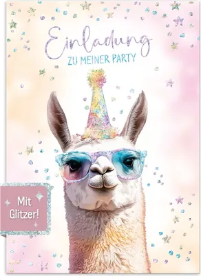 Produktbild von Häfft Einladungskarten A6 12er Set / Party Lama