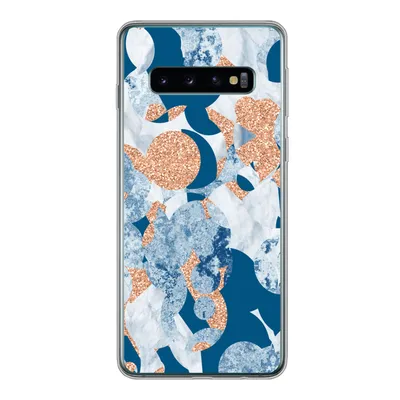 Produktbild von MuchoWow® Handyhülle Schutzhülle Hülle für Samsung Galaxy S10 Marmor - Geometrische Formen - Glitter Silikon Softcase Handy Hülle - Handytasche