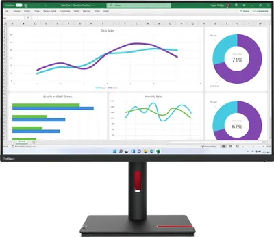 Produktbild von Lenovo ThinkVision T32h-30 Computerbildschirm 80 cm (31.5") 2560 x 1440 Pixel Quad HD LED Schwarz