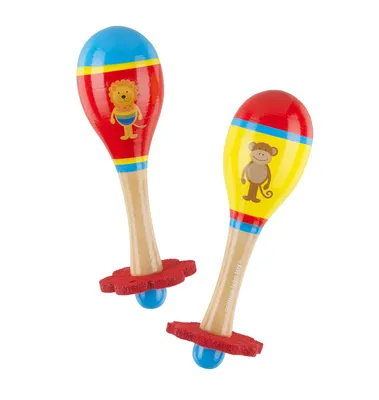 Obrázok produktu pre Drevené rumba gule - lev a opica (2 kusy)
