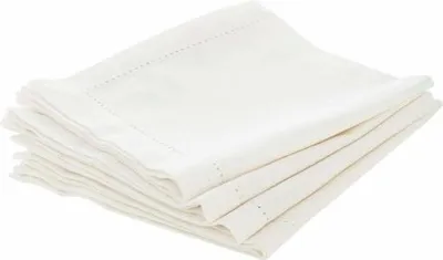 Obrázek produktu pro Bavlněné ubrousky Bílé 50 x 50 cm 4 ks.