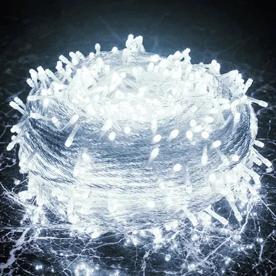 Zdjęcie produktu dla Wróżki 10M 100 LED Wróżki Wodoodporne Wewnętrzne Zewnętrzne Boże Narodzenie Wesele Impreza Ogród Dekoracja 8 trybów światła Zimna biel