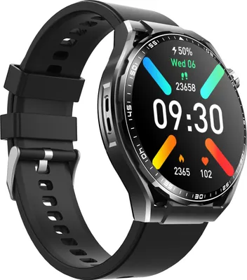 Produktbild von INF Smartwatch mit EKG, Herzfrequenzmesser, Fitnesstracker und mehreren Sportmodi Schwarzes Silikonarmband
