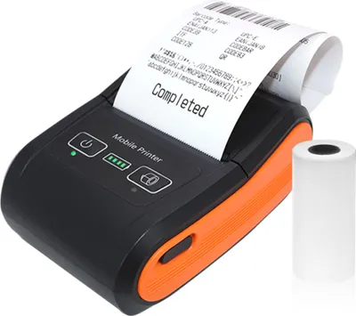 Produktbild von Tragbarer Belegdrucker, 58 mm, Mini-Thermodruck, kabelloser BT-USB-Anschluss, 203 dpi, mobiler Drucker mit 2-Zoll-Thermopapierrolle, kompatibel mit Android-/iOS-/Windows-Systemen, fuer kleine Unternehmen, Restaurants, Einzelhandelsgeschaefte