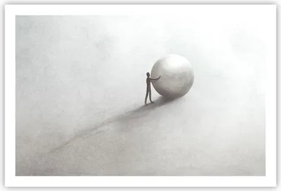 Produktbild von Poster - Poster ohne Rahmen - Sisyphus Arbeit Symbol - 91,5x61 cm - Wand Bild - Wanddeko - Wandbilder - Kunstposter - Wandposter - Bilder - Kunstdruck - Wanddekoration - Wandbild - P2XAA91x61-4752