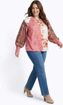 Produktbild von joella damen bluse plus size - rosa, XXXL