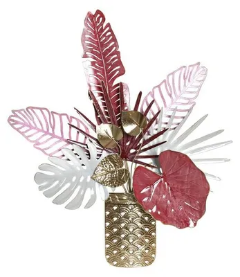 Metallblumen-Wanddekoration 66x13x74 cm mehrfarbig