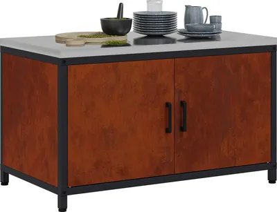 Immagine prodotto di vidaXL Contenitore da cucina HATTEM effetto ruggine 90 x 50 x 53 cm in acciaio