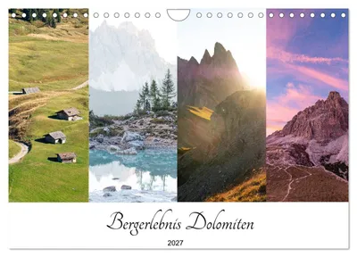 Produktbild von Bergerlebnis Dolomiten (Wandkalender 2027 DIN A4 quer), CALVENDO Monatskalender