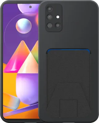 Obrázek produktu pro Vhodné pro Samsung Galaxy M31S Pouzdro na telefon s nastavitelnou koženou přihrádkou - Flexibilní zadní kryt Pouzdro ze silikonu TPU s nastavitelnou koženou přihrádkou - Black - Smartphonics