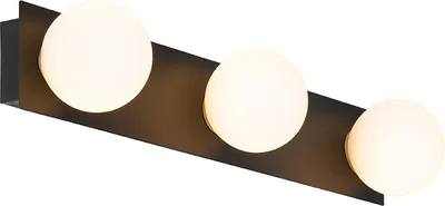 Zdjęcie produktu dla QAZQA - Nowoczesna łazienka I Kinkiet łazienkowy czarny 48 cm IP44 3-punktowy - Cederic - Szkło podłużne - Pasuje do żarówek LED G9