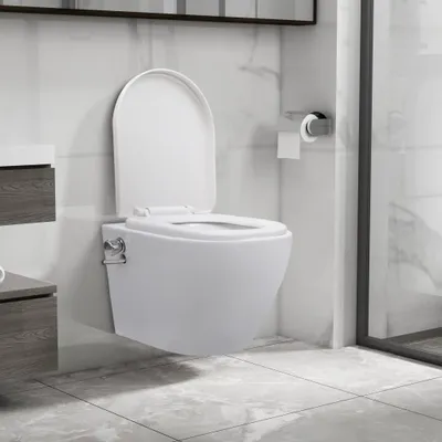 Immagine prodotto di Toilette sospesa senza filo con funzione bidet, Vetroceramica, bianco Lumarko!
