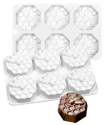 Imagen del producto de Solidchoice - Molde de silicona para galletas y chocolate - Diseño de conejito y rosas