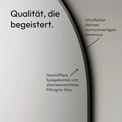 Zdjęcie produktu dla Lustro dekoracyjne Talos Picasso lustro designerskie czarne 50x90 cm - z wysokiej jako?ci aluminiow? ram? zapewniaj?c? ponadczasow? atmosfer? - idealne lustro ?azienkowe i lustro ?cienne