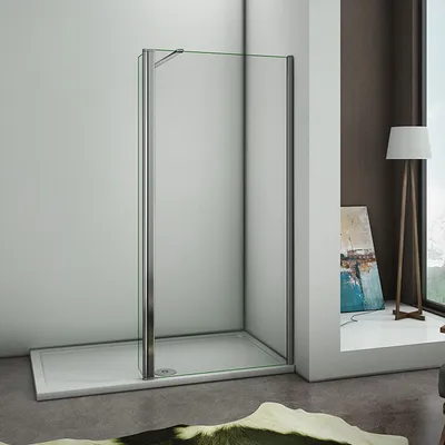 Produktbild von Walk in Duschkabine 60x200cm Duschwand mit 30x200cm Flipper Panel +90cm Stabilisator 8mm Nano-ESG Duschtrennwand F129