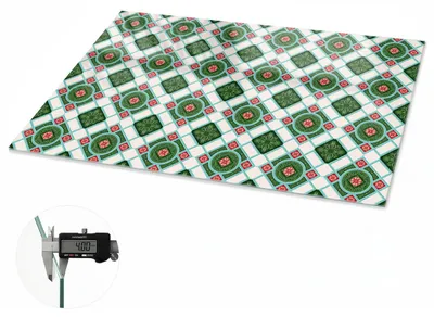 Produktbild von Glas Tischplatte 120x60 cm – Tischauflage aus gehärtetem Glas – Glasplatte für Esstisch – Küchentischplatte aus Glas – Tischschutz Glas modern – Dekorative Glasplatte – Pflegeleichte Glastischplatte – Sicherheitsglas Tischplatte – Retro-Muster, KI-generiertes Bild