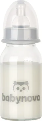 Obrázok produktu pre Baby Nova Sklenená dojčenská fľaša so štandardným hrdlom 0-24m 120 ml
