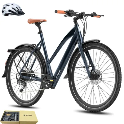 Produktbild von Elektrofahrrad MTB 28 Zoll Rostfreie Aluminiumlegierung bis zu 100 km Wasserdicht IPX4 Damen Pedelec mit 9 Gang, Blau