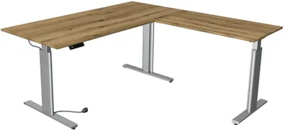 Produktbild von Sitz-/Stehtisch Move 3 BxT 180x180cm (mit Anbautisch) silber/eiche