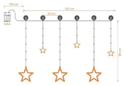 Produktbild von LED Sternenvorhang 100x80 cm 63 warmweiße Lichter - Spetebo Deko Vorhang