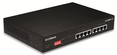 Zdjęcie produktu dla Edimax GS-1008PL V2, Zarządzany, L2, Gigabit Ethernet (10/100/1000), Obsługa PoE, Możliwości montowania w stelażu, 1U