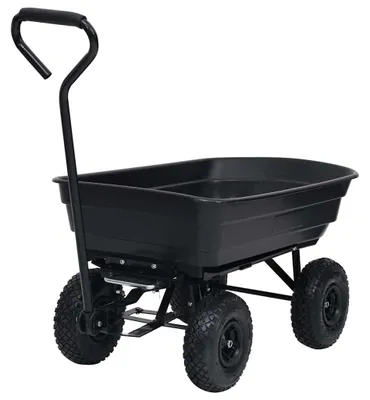 Produktbild von vidaXL Garten-Kippwagen 300 kg 75 L Schwarz